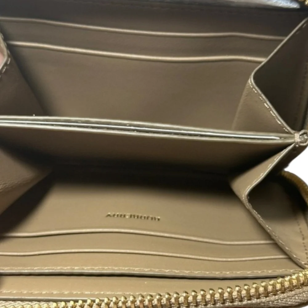 NWT $480 Burberry Small Zip Wallet in Vintage Check and Taupe Leather - Picture 11 of 12